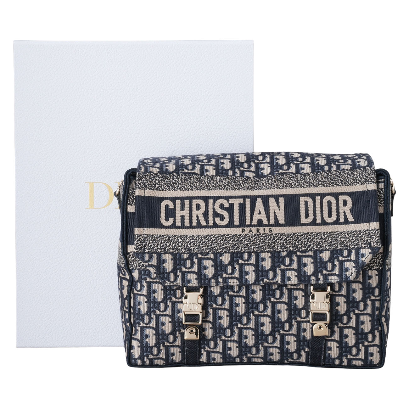CHRISTIAN DIOR(USED)디올 오블리크 캠프백 미듐